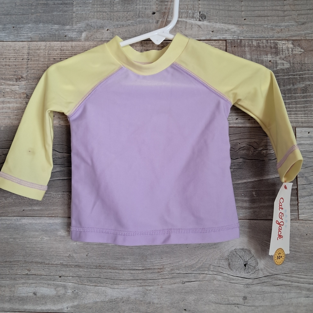 Cat & Jack Kids Swim Shirt - Yellow and Purple